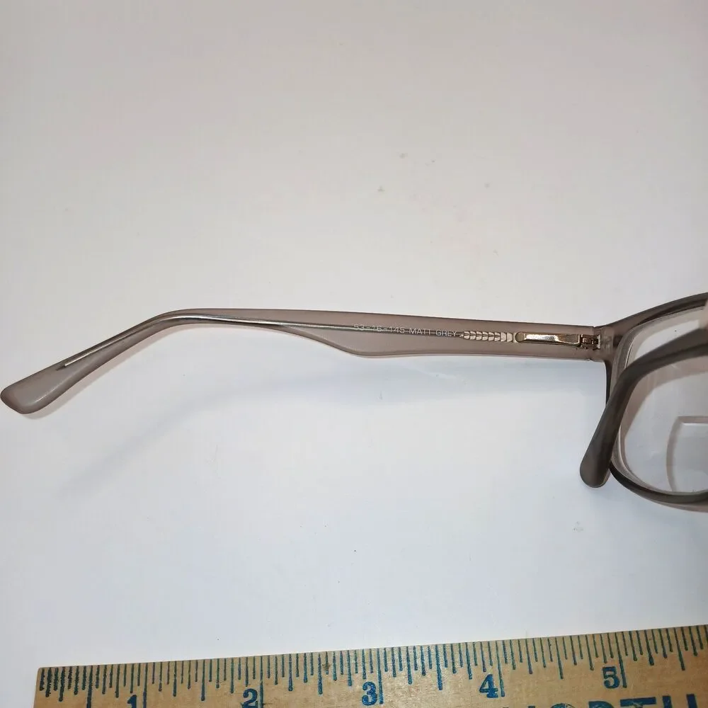 Enhance 4015 Men's Eyeglasses Frames Only Matt Grey 53-16-145 w/ Case & Cloth